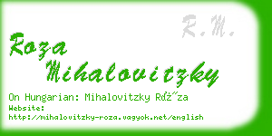 roza mihalovitzky business card